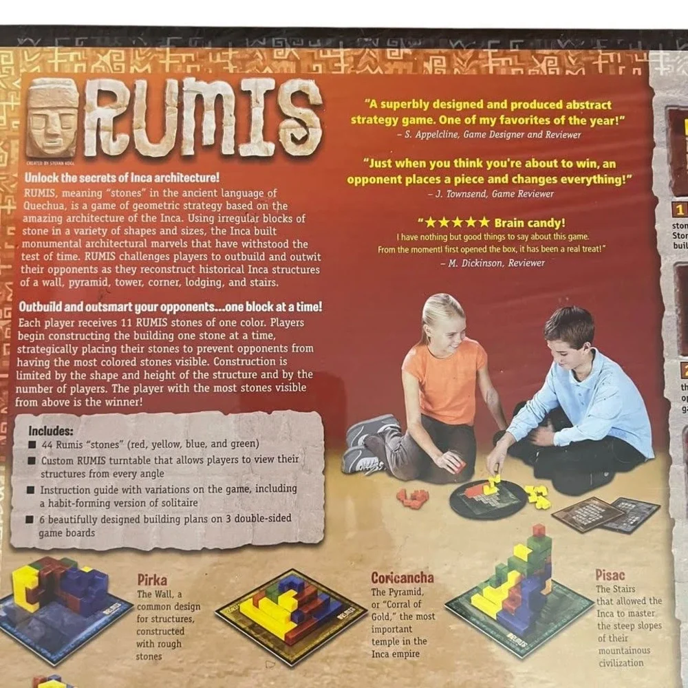 Rumis Educational Insights 2006 Kids Strategy Stones Pyramids Inca SEALED - READ